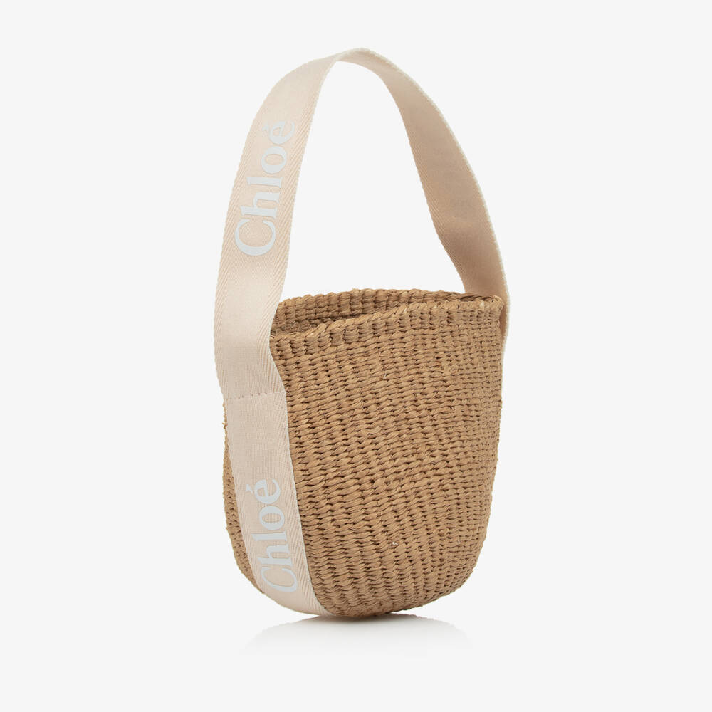 Chloé-Girls Handcrafted Beige Straw Tote | Childrensalon Outlet