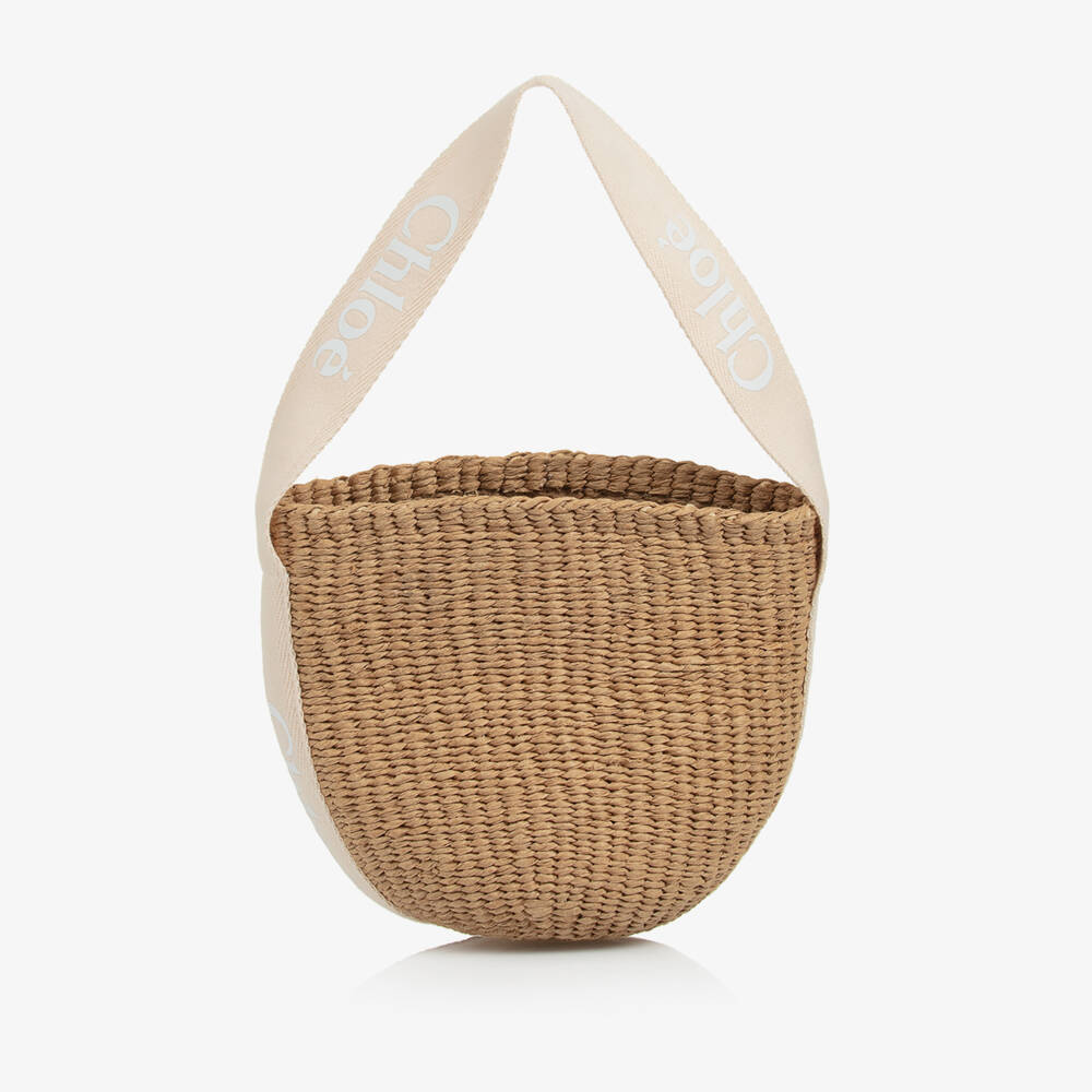 Chloé-Girls Handcrafted Beige Straw Tote | Childrensalon Outlet