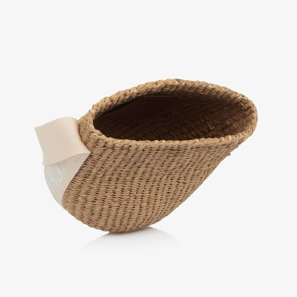 Chloé-Girls Handcrafted Beige Straw Tote | Childrensalon Outlet