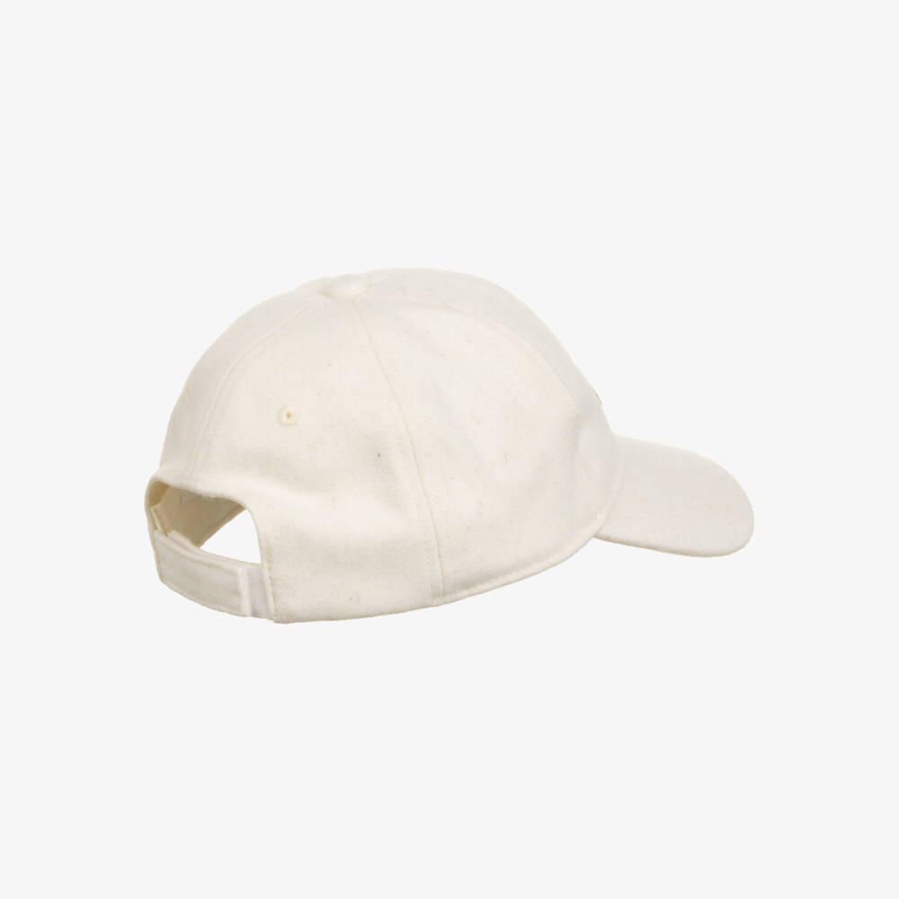 Chloé-Girls Ivory Cap with Embroidered Logo | Childrensalon Outlet