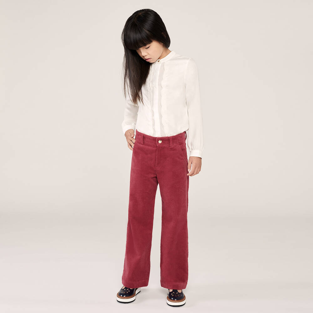 Chloé-بلوز قطن لون عاجي للبنات | Childrensalon Outlet