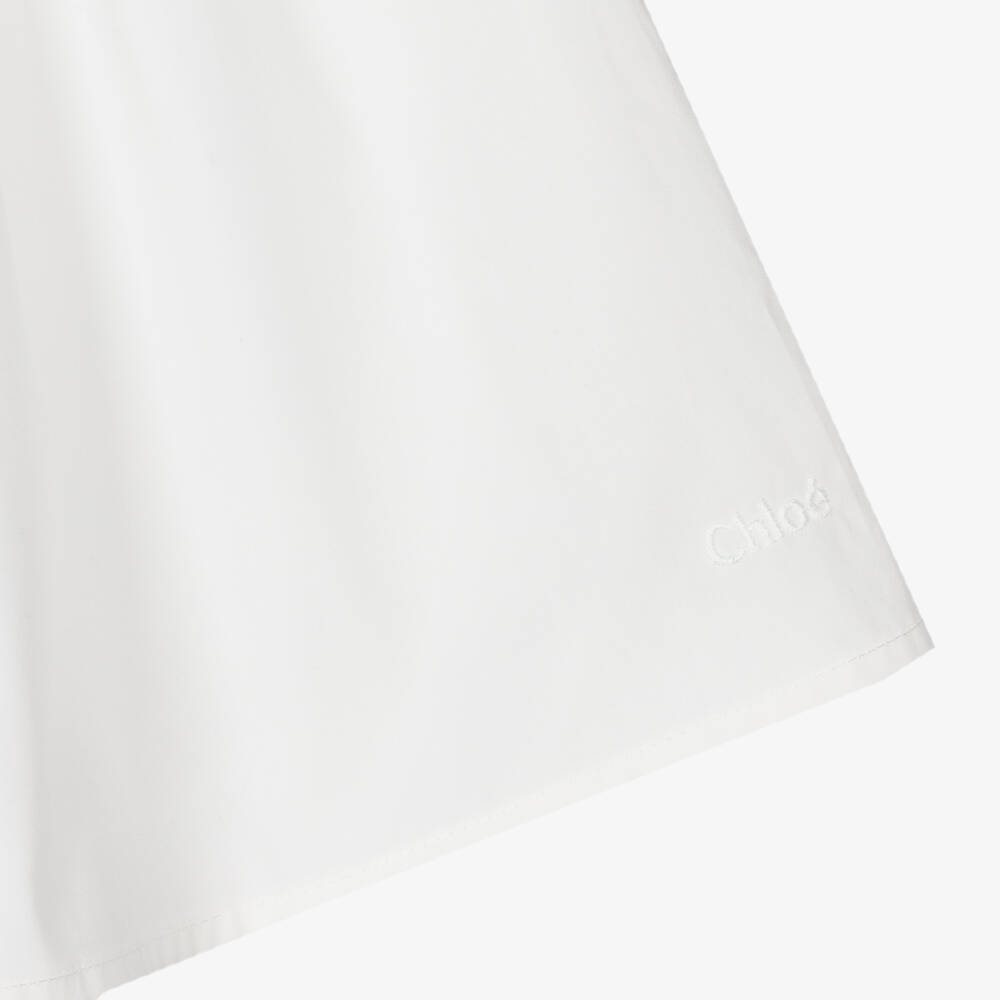Chloé-Girls Ivory Cotton Broderie Dress | Childrensalon Outlet