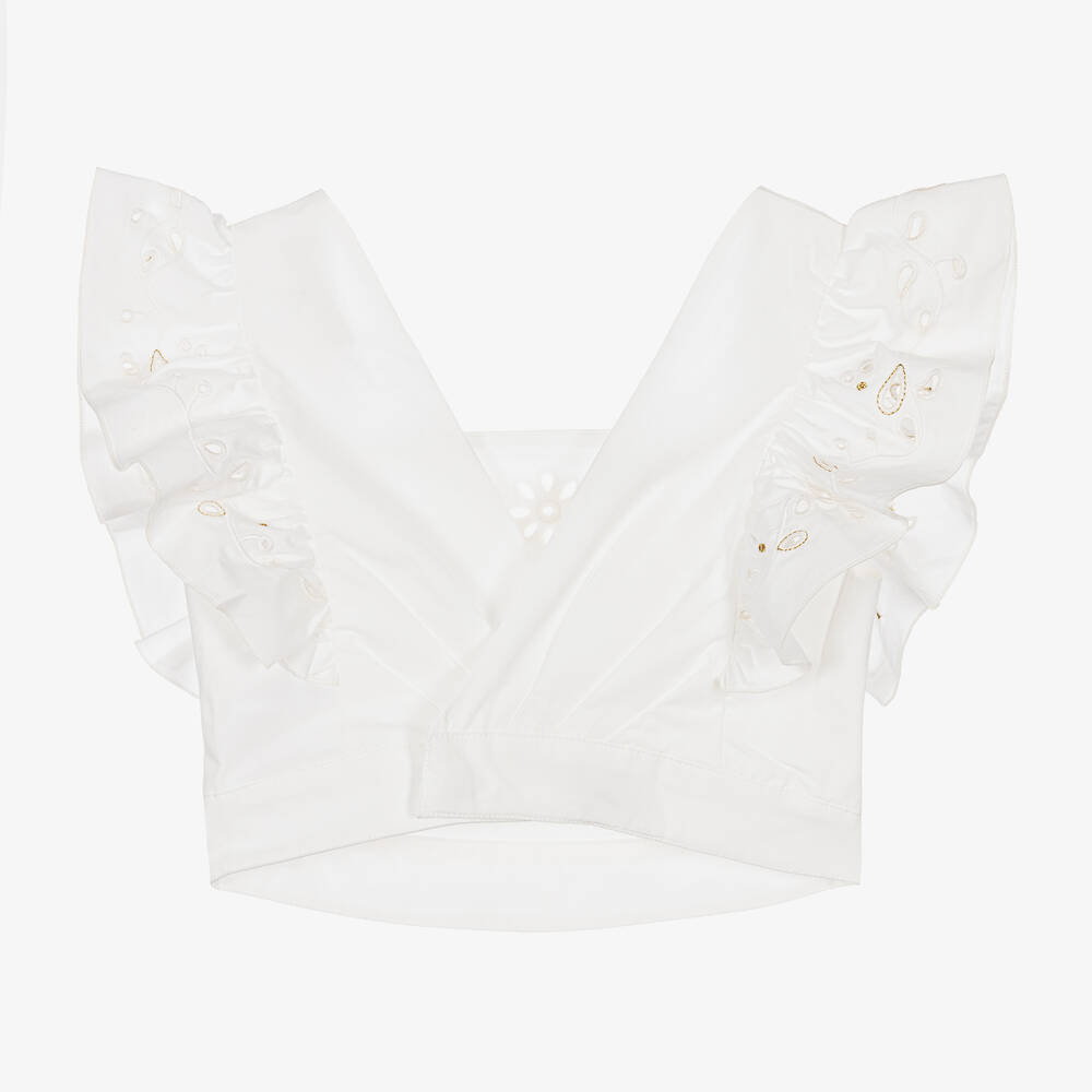 كلوي-بلوز قطن بوبلين لون عاجي للبنات | Childrensalon Outlet