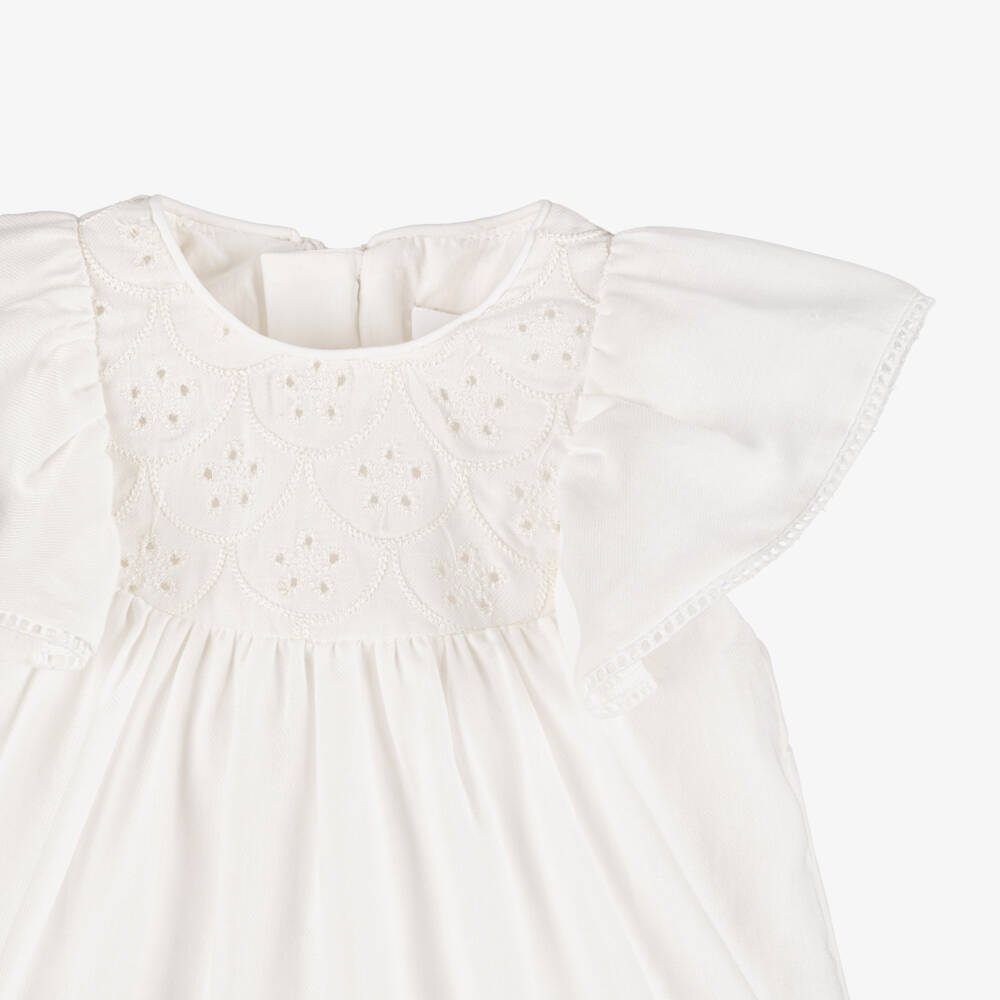 Chloé-Girls Ivory Cotton Dress Set | Childrensalon Outlet