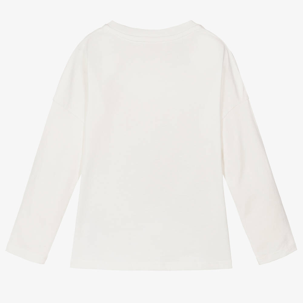 Chloé-Girls Ivory Cotton Embroidered Top | Childrensalon Outlet