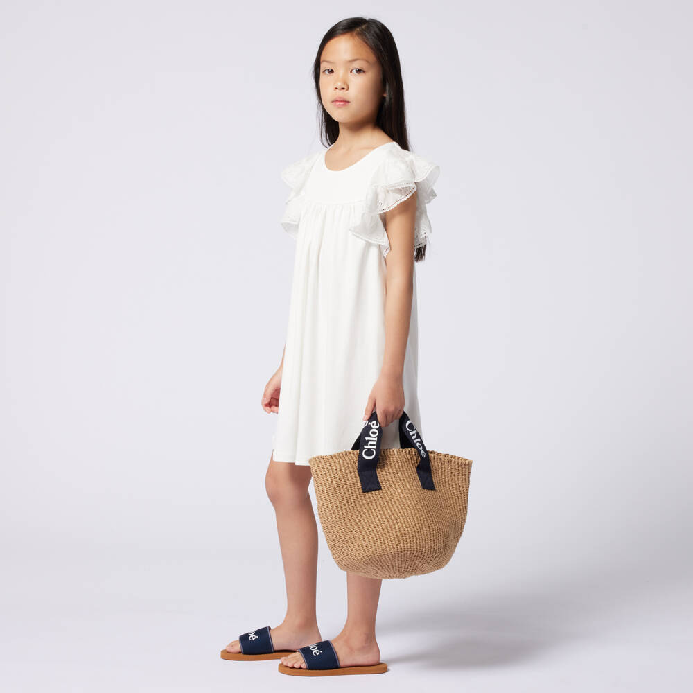 Chloé-Платье из кремового хлопка для девочек | Childrensalon Outlet