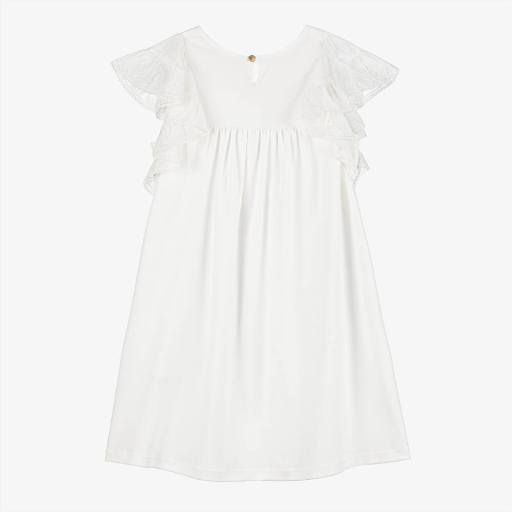 Chloé-Платье из кремового хлопка для девочек | Childrensalon Outlet