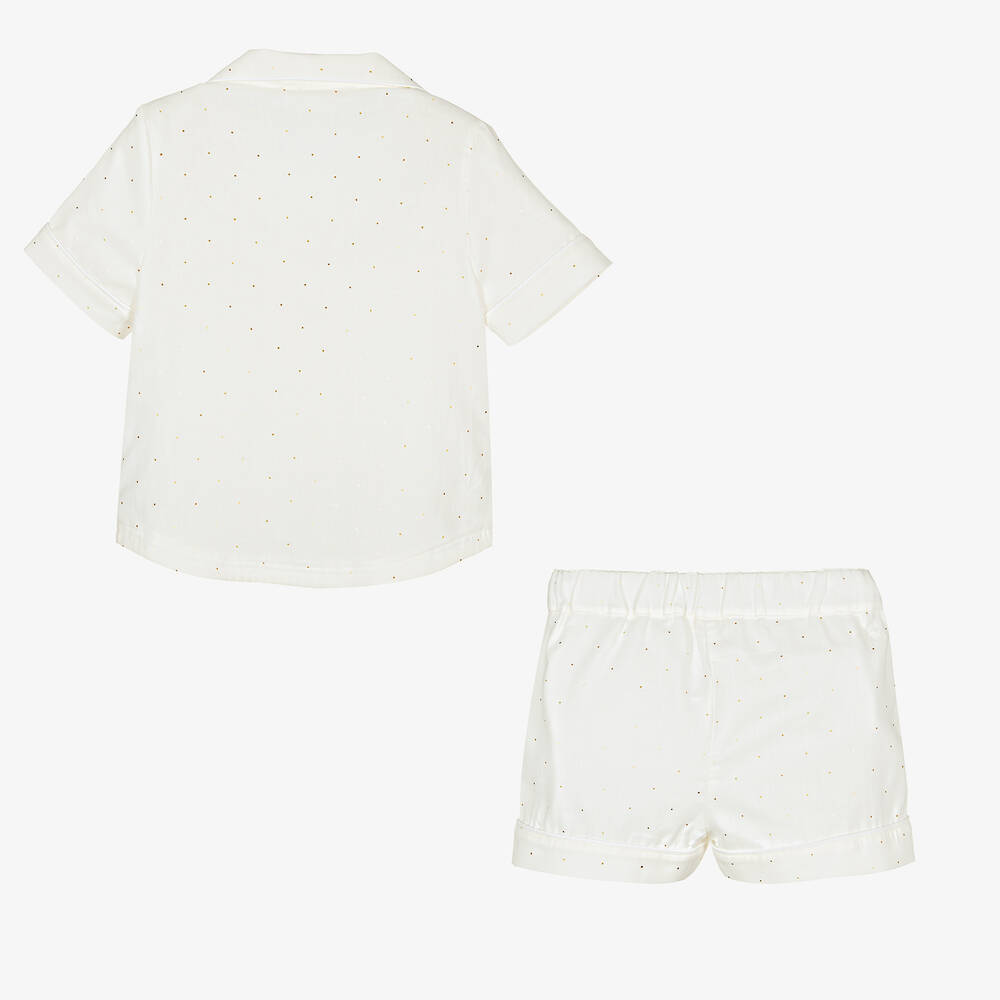 Chloé-Girls Ivory Cotton Pyjamas | Childrensalon Outlet