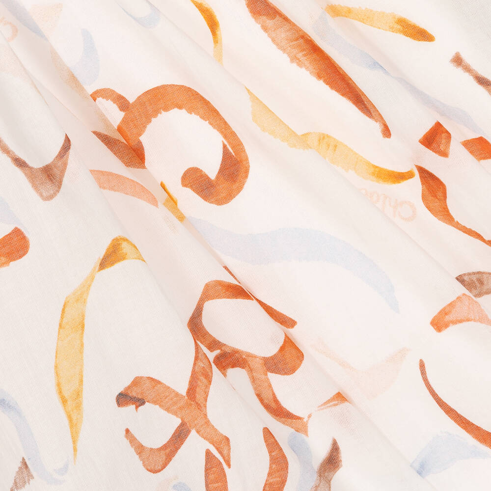 Chloé-Girls Ivory Cotton Ribbon Dress | Childrensalon Outlet