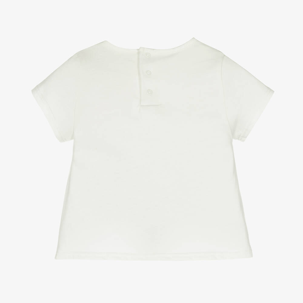 キッズ用トップス Chloe White cotton T-shirt with embroidered logo 23817593_53826486_600.jpg