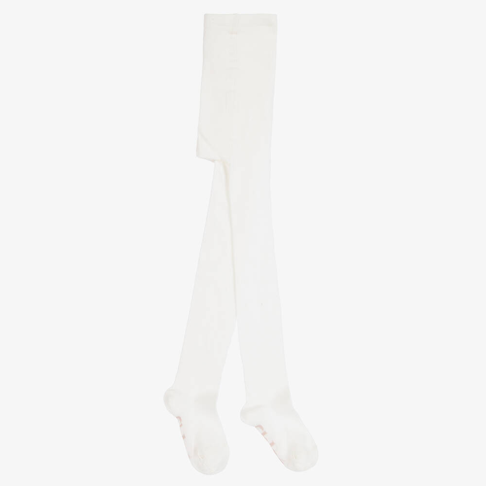 Chloé-Girls Ivory Cotton Tights | Childrensalon Outlet