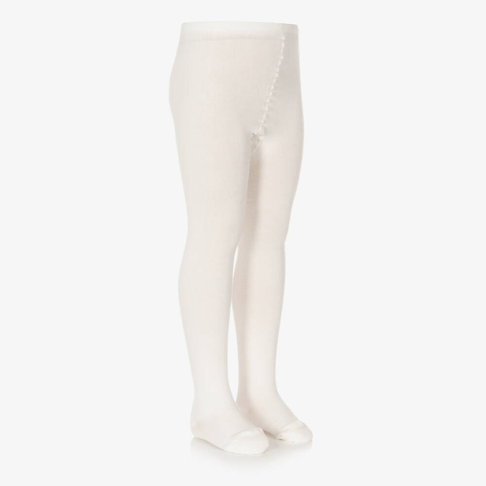 Chloé-Girls Ivory Cotton Tights | Childrensalon Outlet