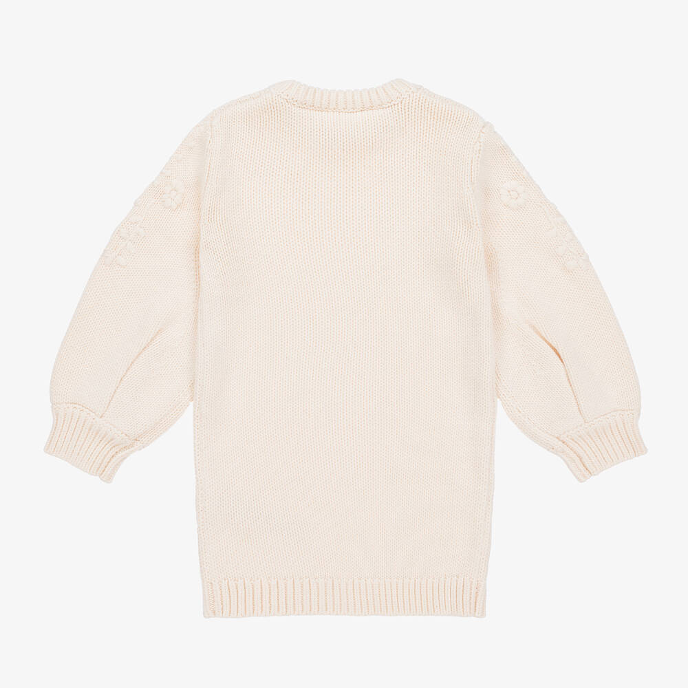 Chloé Girls Ivory Cotton Wool Knit Dress Childrensalon Outlet