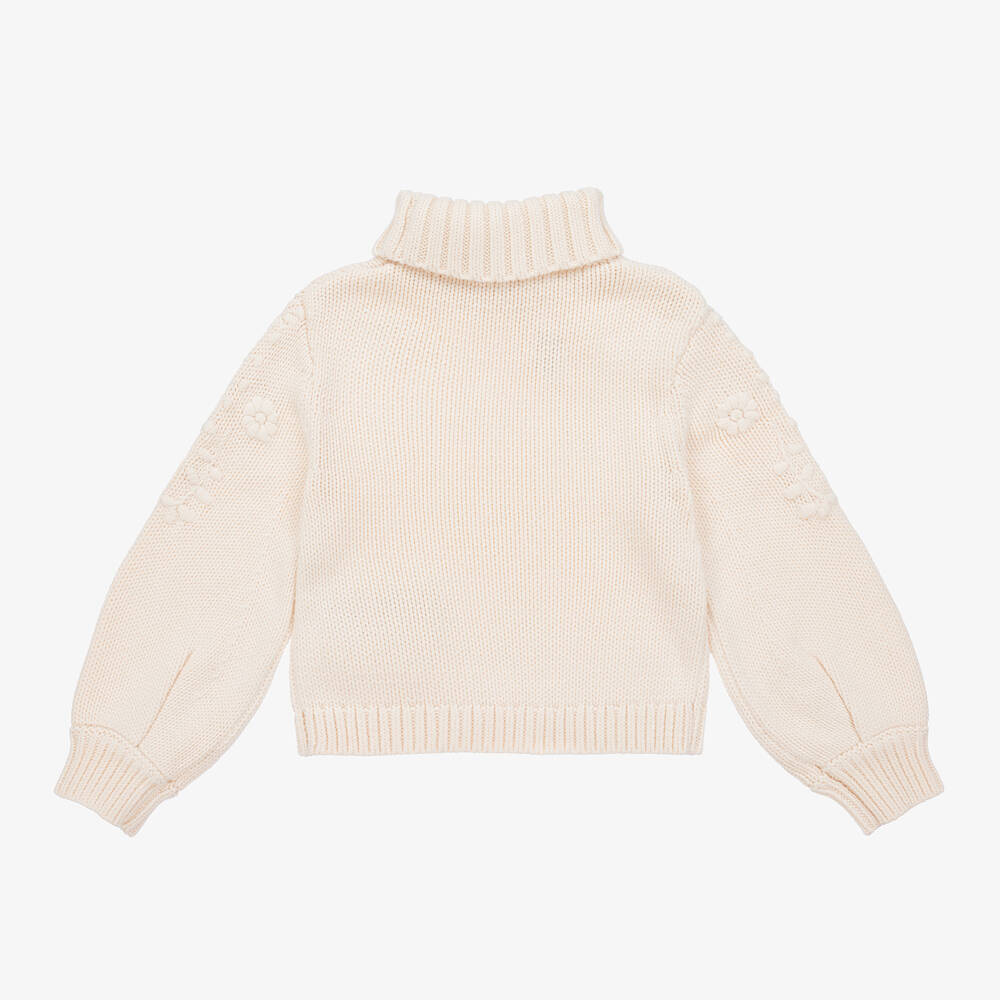 Chloé-Girls Ivory Cotton & Wool Knit Jumper | Childrensalon Outlet