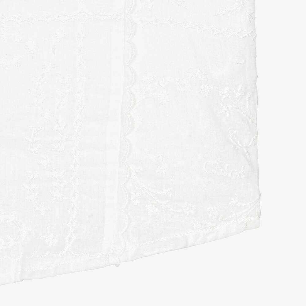 Chloé-Girls Ivory Embroidered Cotton Blouse | Childrensalon Outlet