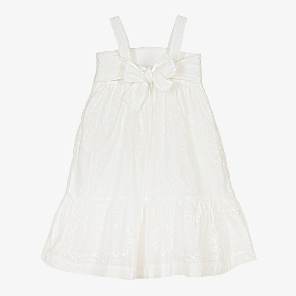 Chloé-Girls Ivory Embroidered Cotton Dress | Childrensalon Outlet