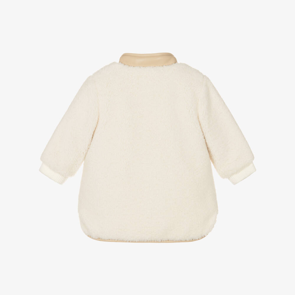 Chloé-Girls Ivory Faux Shearling Coat | Childrensalon Outlet
