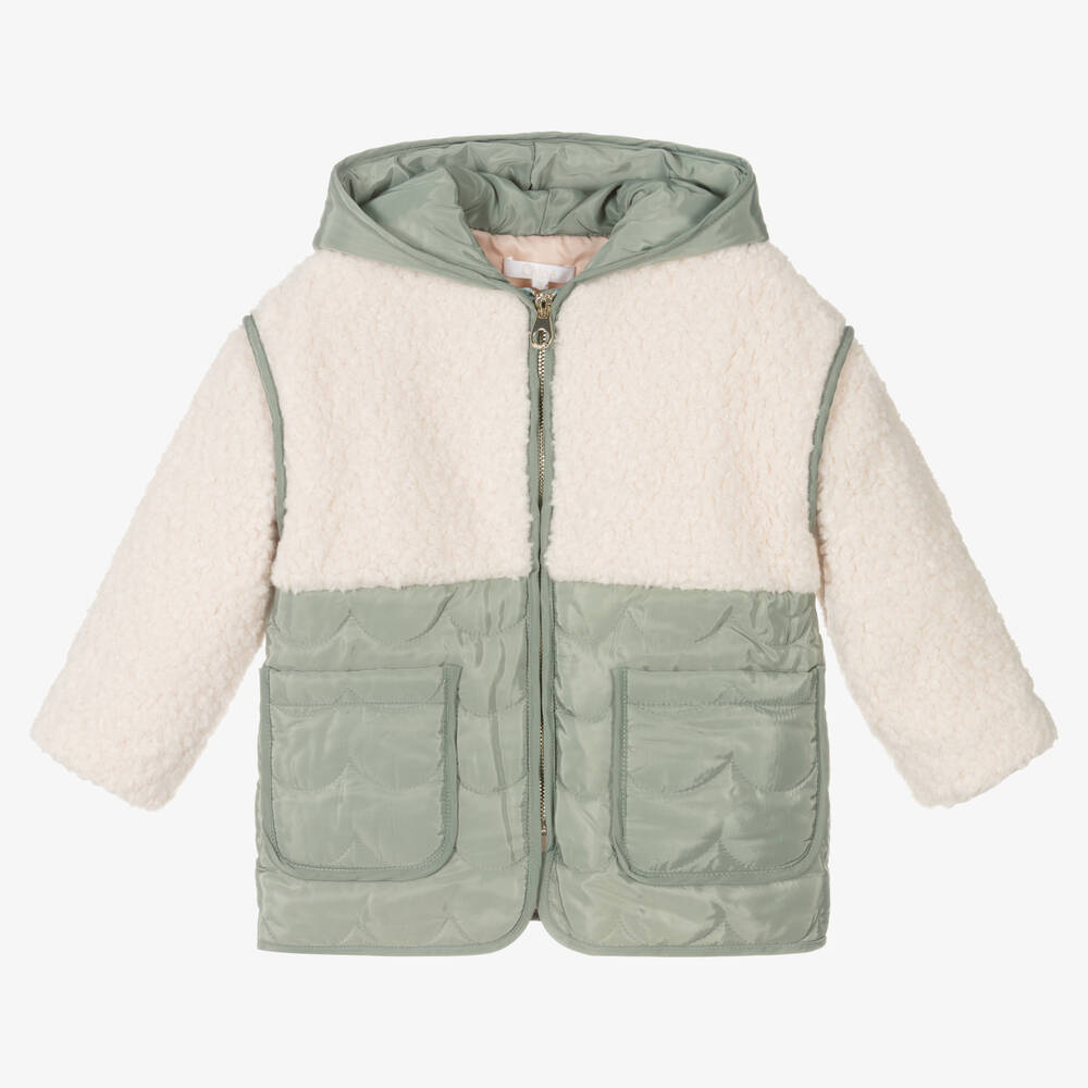 Chloé - Girls Ivory & Green Jacket | Childrensalon