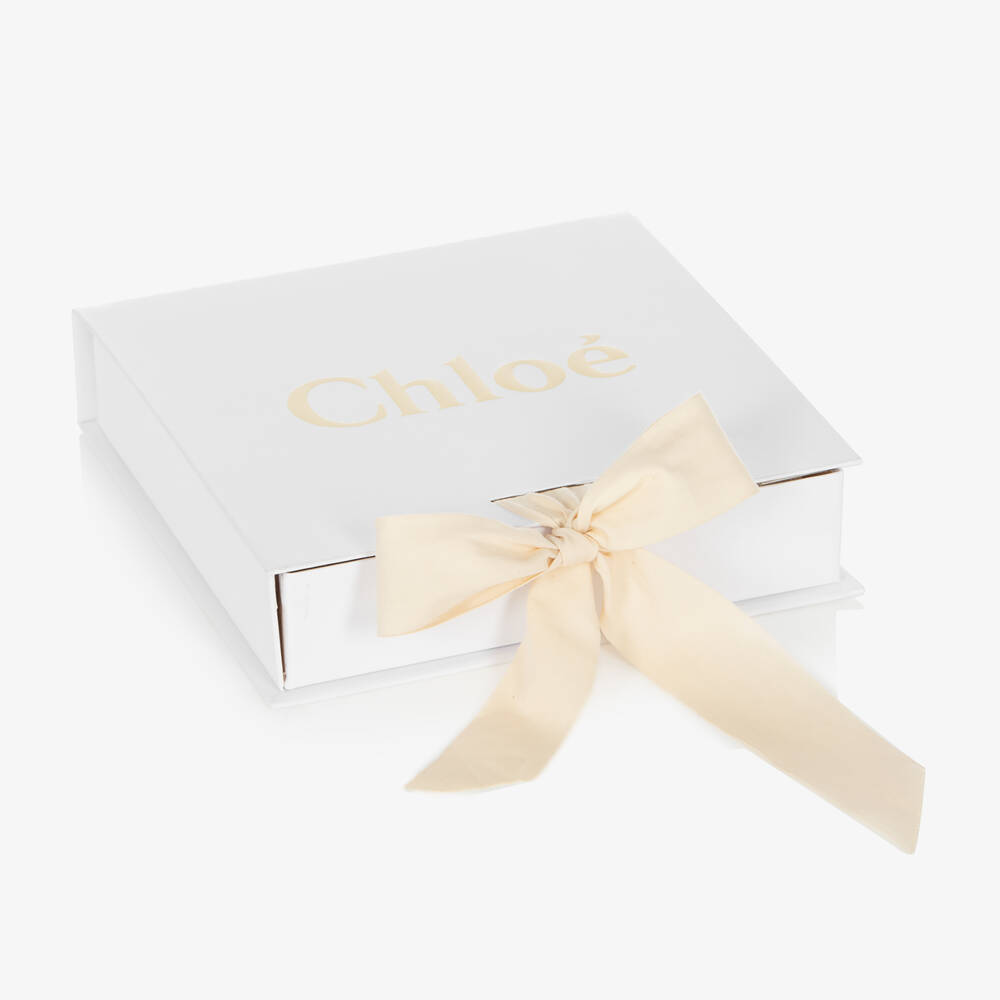 Chloé-Girls Ivory Knitted Hat & Booties Set | Childrensalon Outlet