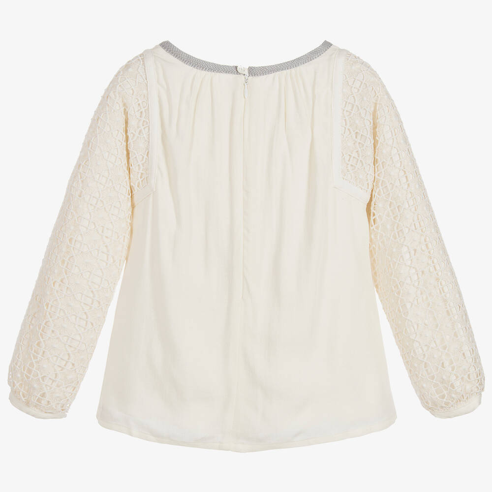 Chloé-Girls Ivory Lace Blouse | Childrensalon Outlet