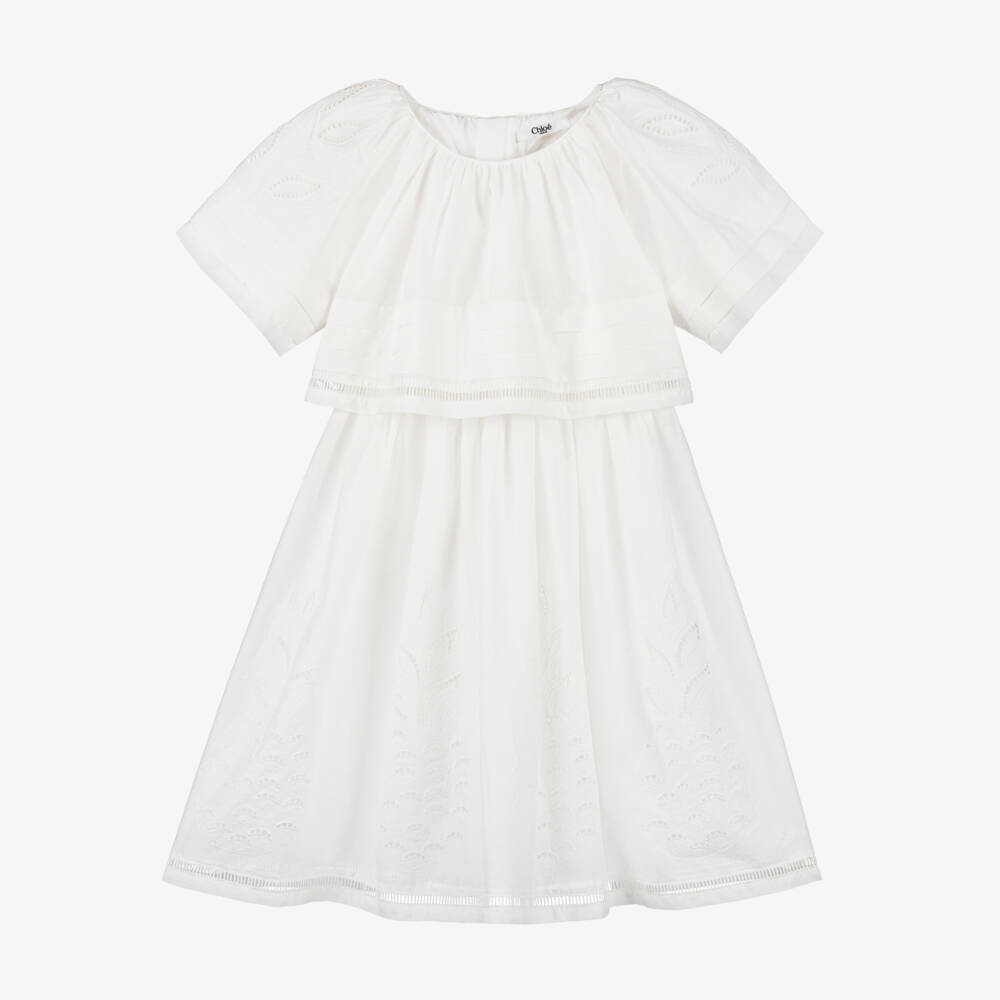 Chloé-فستان الفخامة العاجي للبنات | Childrensalon Outlet