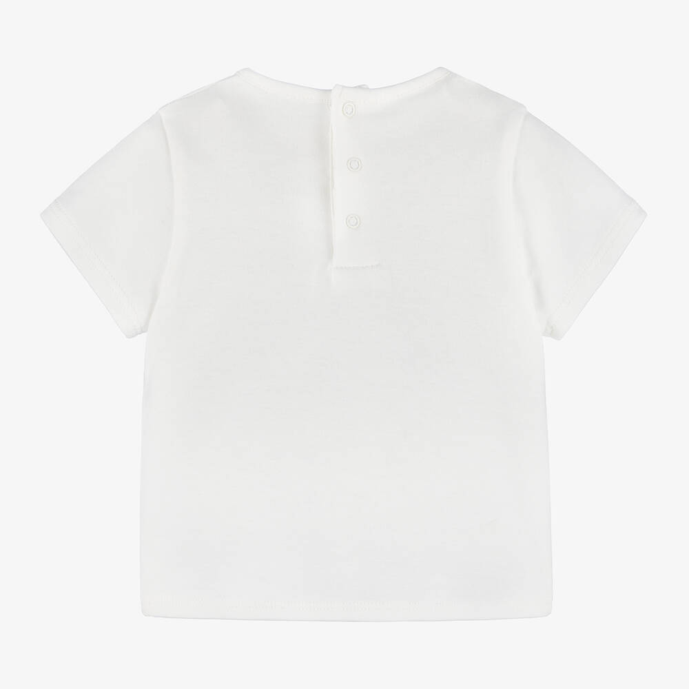 Chloé-Girls Ivory Organic Cotton T-Shirt | Childrensalon Outlet
