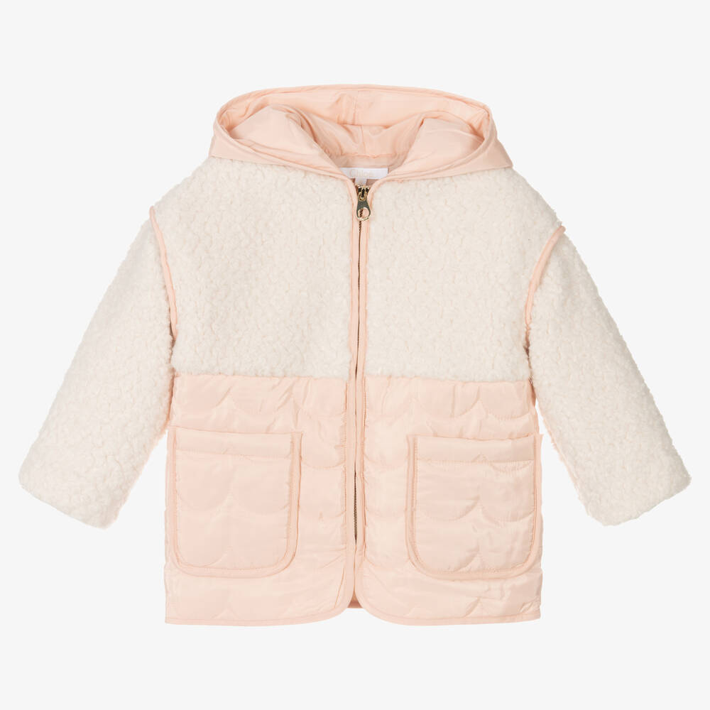 Chloé - Girls Ivory & Pink Jacket | Childrensalon
