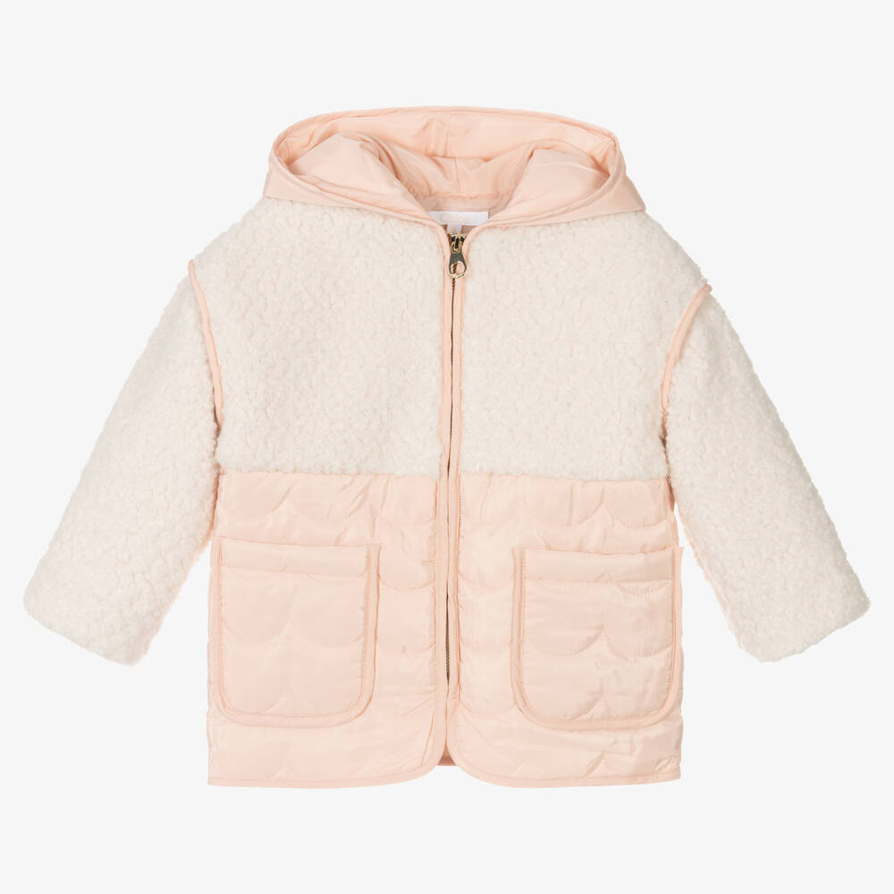 Chloé-Girls Ivory & Pink Jacket | Childrensalon Outlet