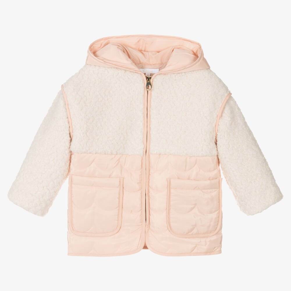 Chloé - Veste ivoire et rose fille | Childrensalon