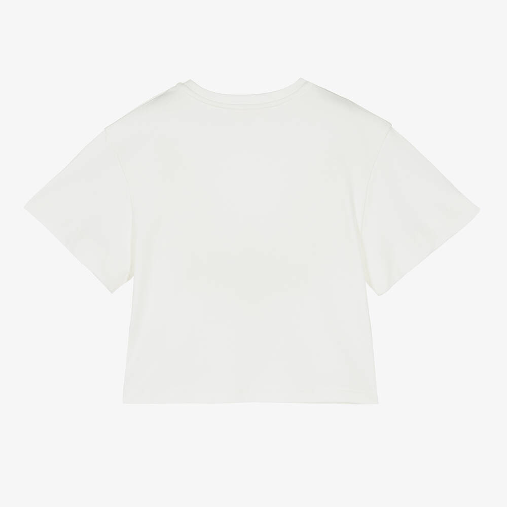 Chloé-Girls Ivory Pocket T-Shirt | Childrensalon Outlet