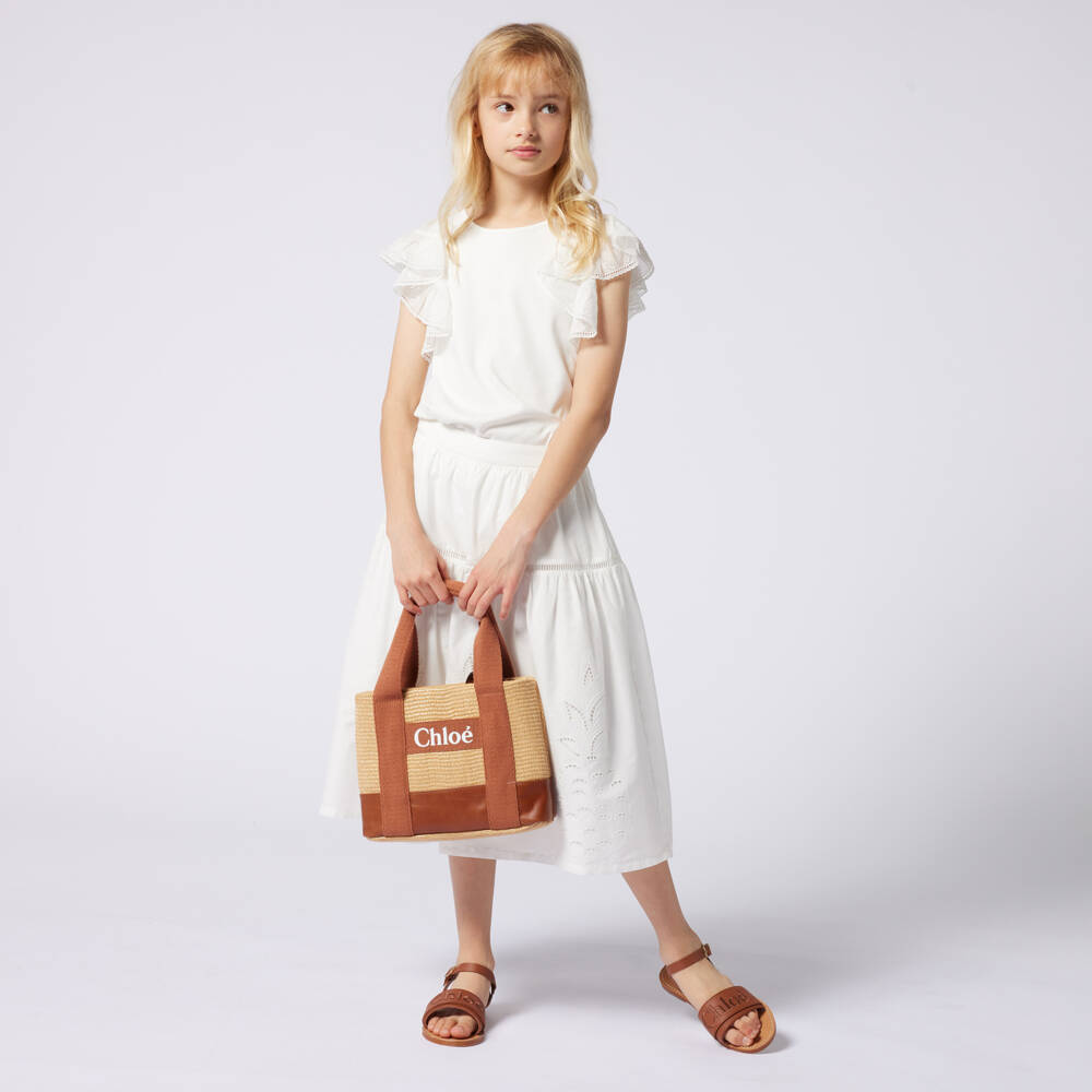 Chloé-Кремовый топ с оборками для девочек | Childrensalon Outlet