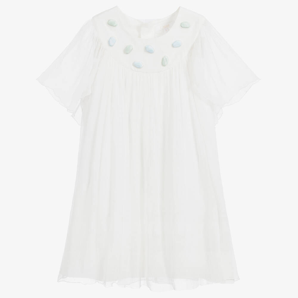 Chloé-Girls Ivory Silk Dress | Childrensalon Outlet