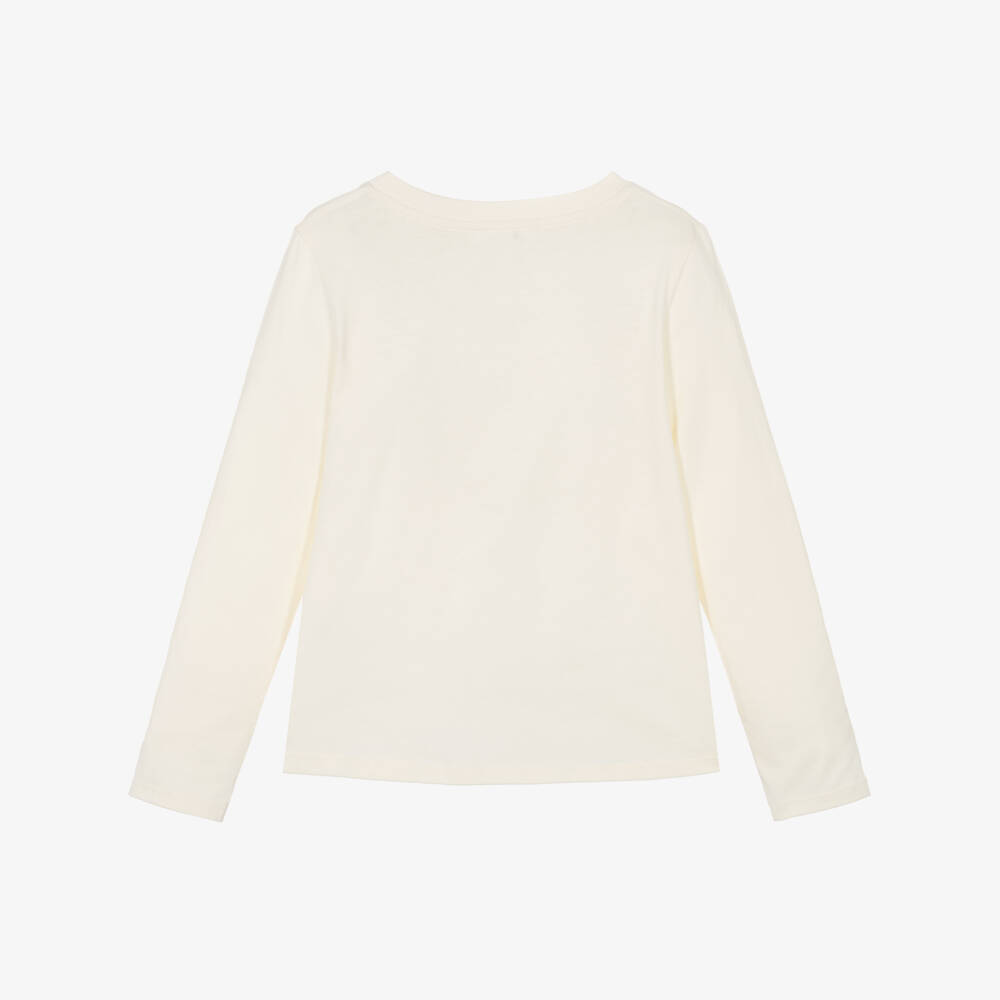 Chloé-Girls Ivory Snake Long Sleeve Top | Childrensalon Outlet