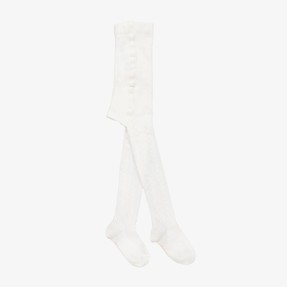 Chloé-Girls Ivory Soft Cotton Tights | Childrensalon Outlet