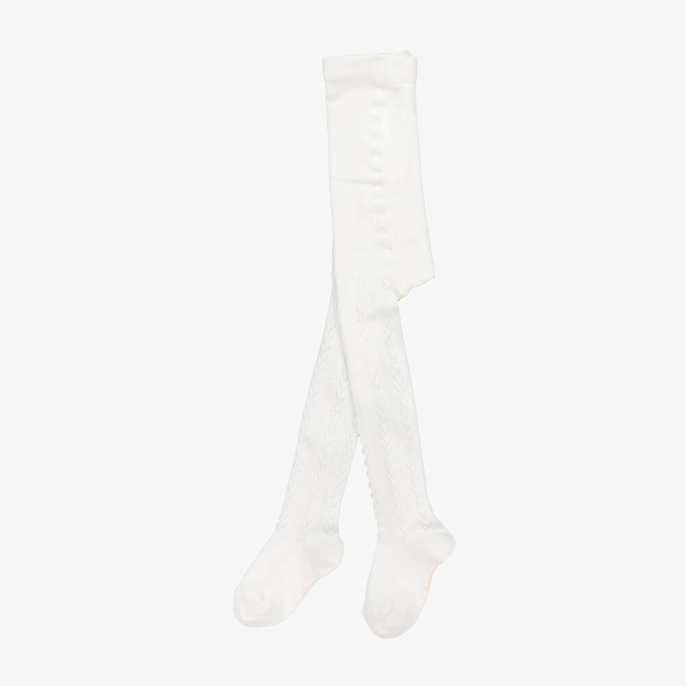 Chloé-Girls Ivory Soft Cotton Tights | Childrensalon Outlet
