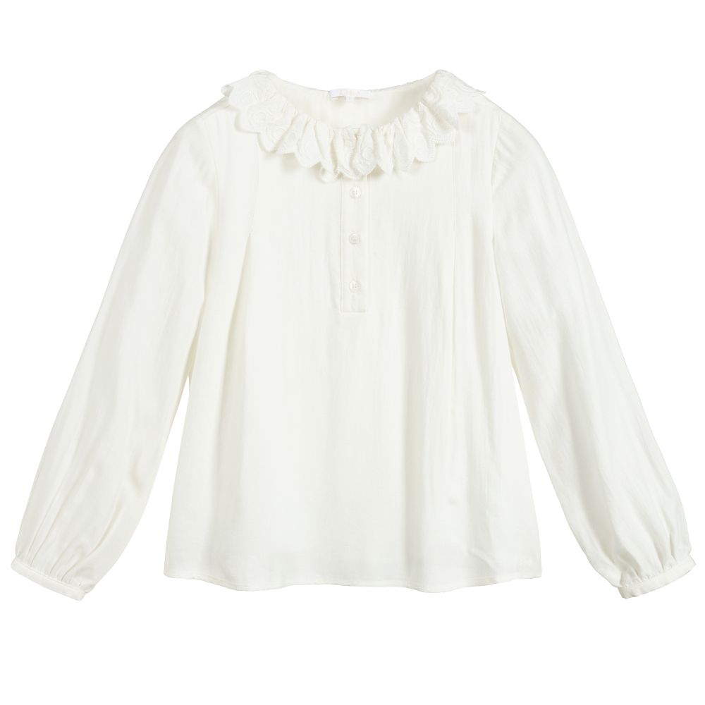 Chloé-Girls Ivory Viscose Blouse | Childrensalon Outlet
