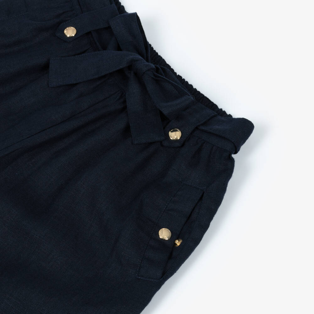 Chloé-Girls Linen Azure Wide-Leg Trousers | Childrensalon Outlet