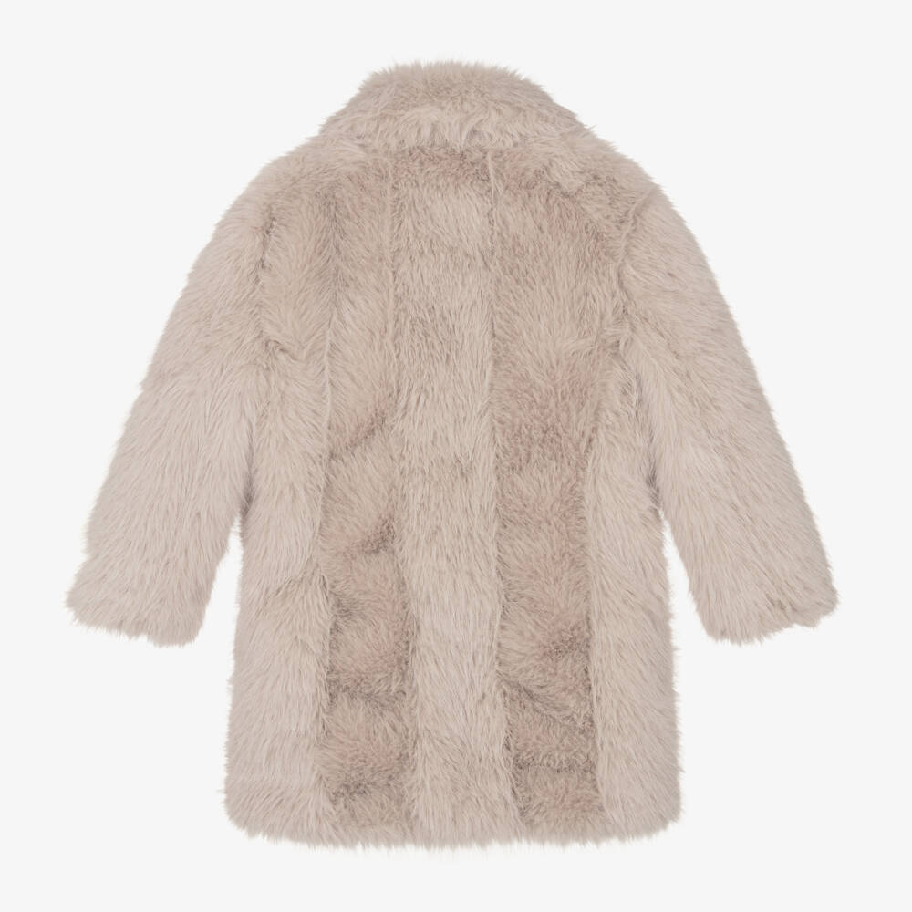 Chloé-Girls Long Faux Fur Coat | Childrensalon Outlet