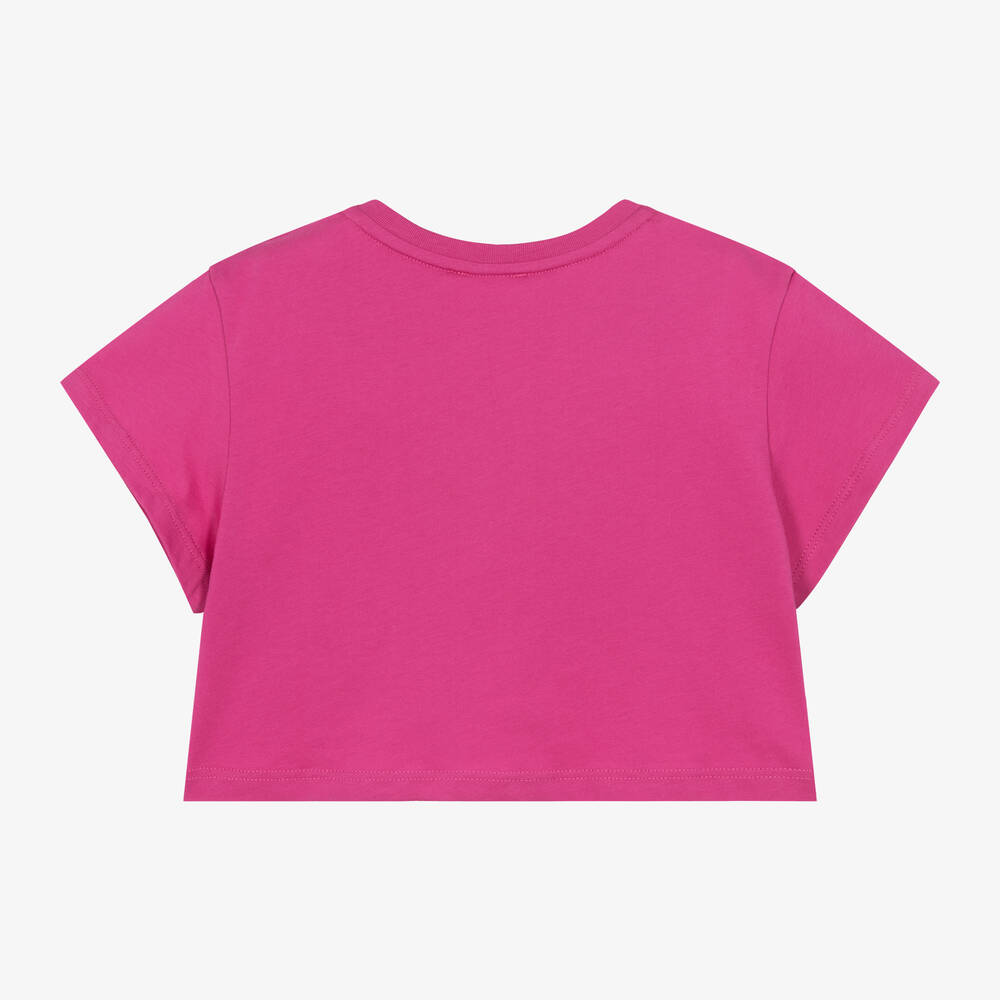 Chloé - Girls Magenta Pink Embroidered Cotton T-Shirt