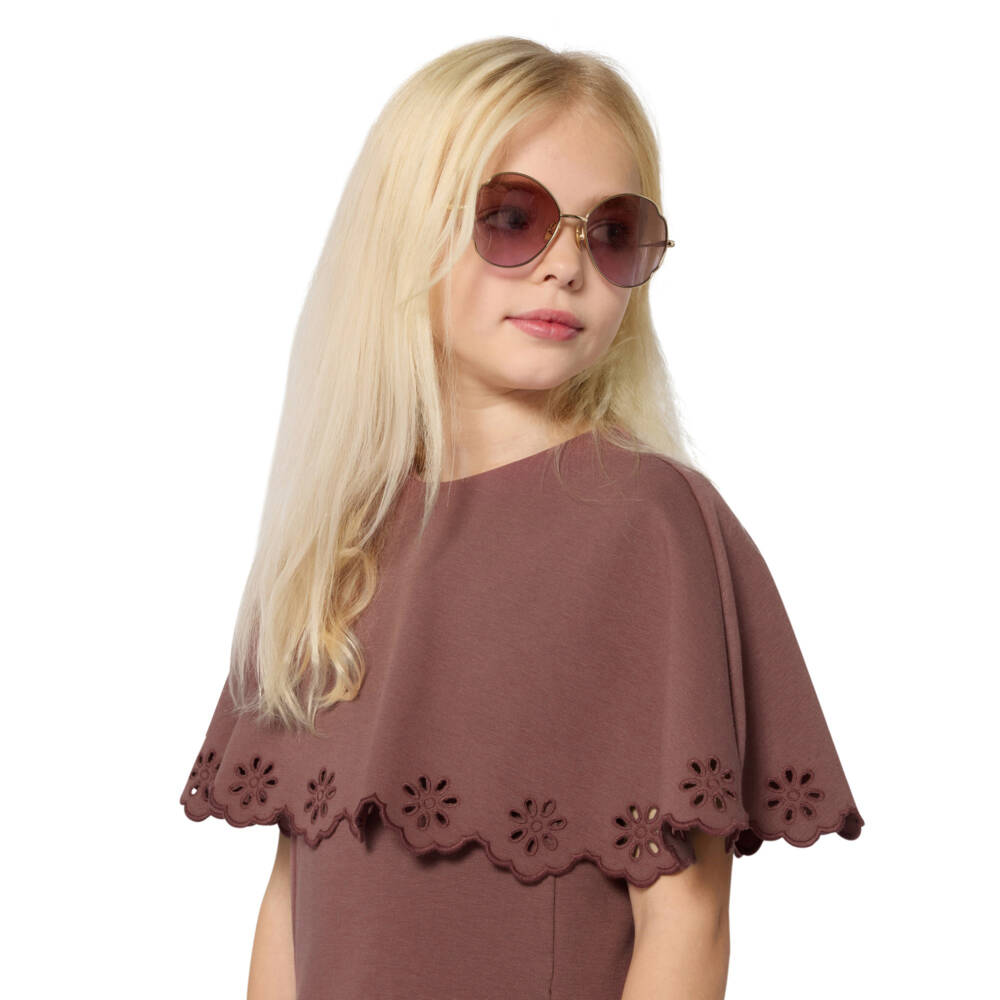 Chloé-فستان كاب ناعم باللون الوردي للبنات | Childrensalon Outlet