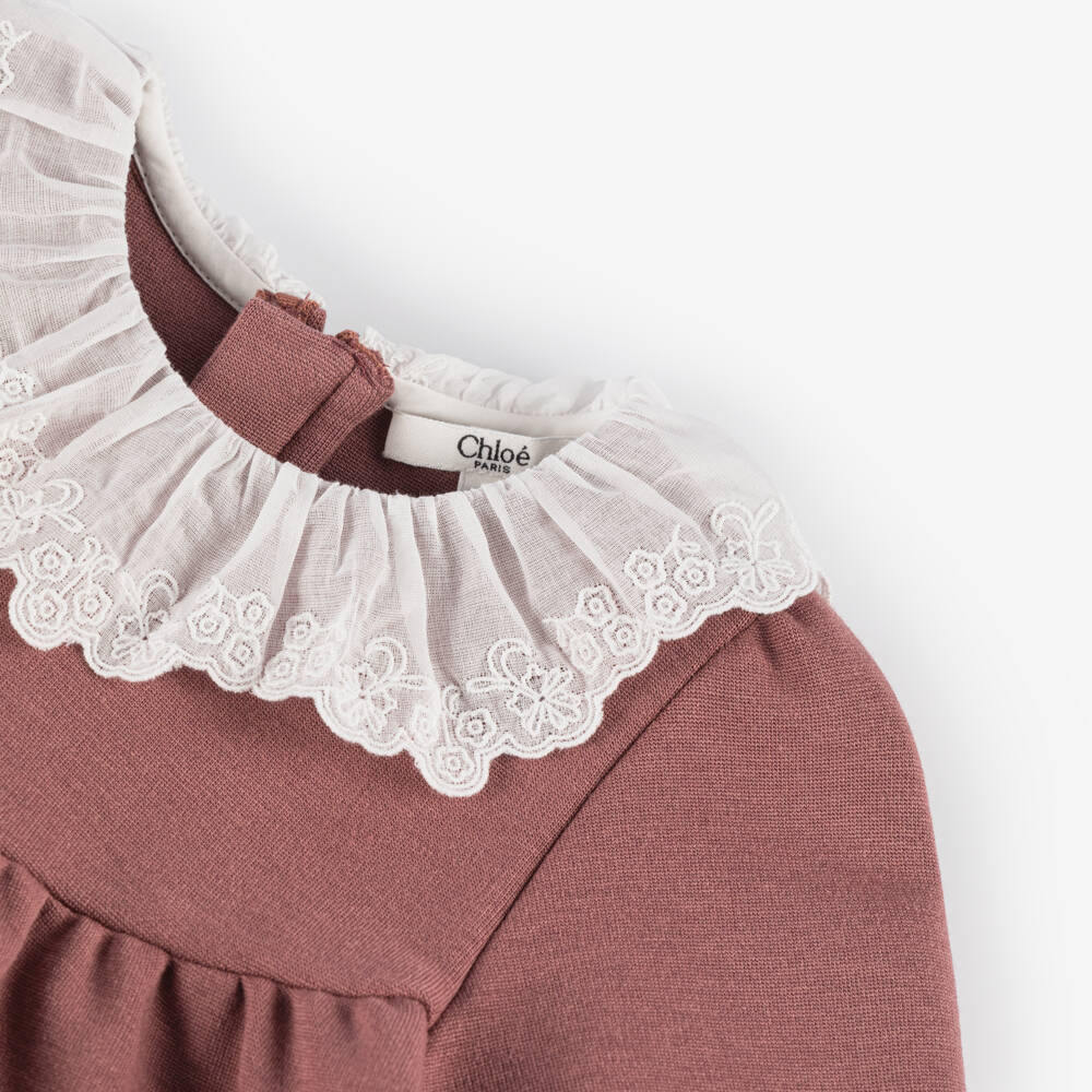 Chloé-Girls Mulberry Pink Cotton Milano Jersey Dress | Childrensalon Outlet