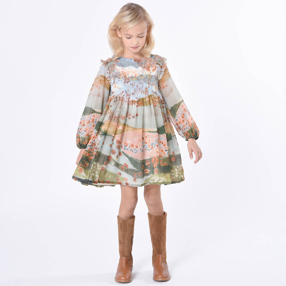 Chloé-Girls Multicoloured Poppy Print Wool Dress | Childrensalon Outlet