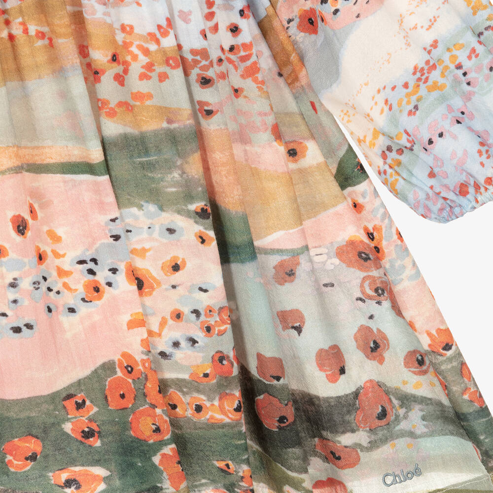 Chloé-Girls Multicoloured Poppy Print Wool Dress | Childrensalon Outlet