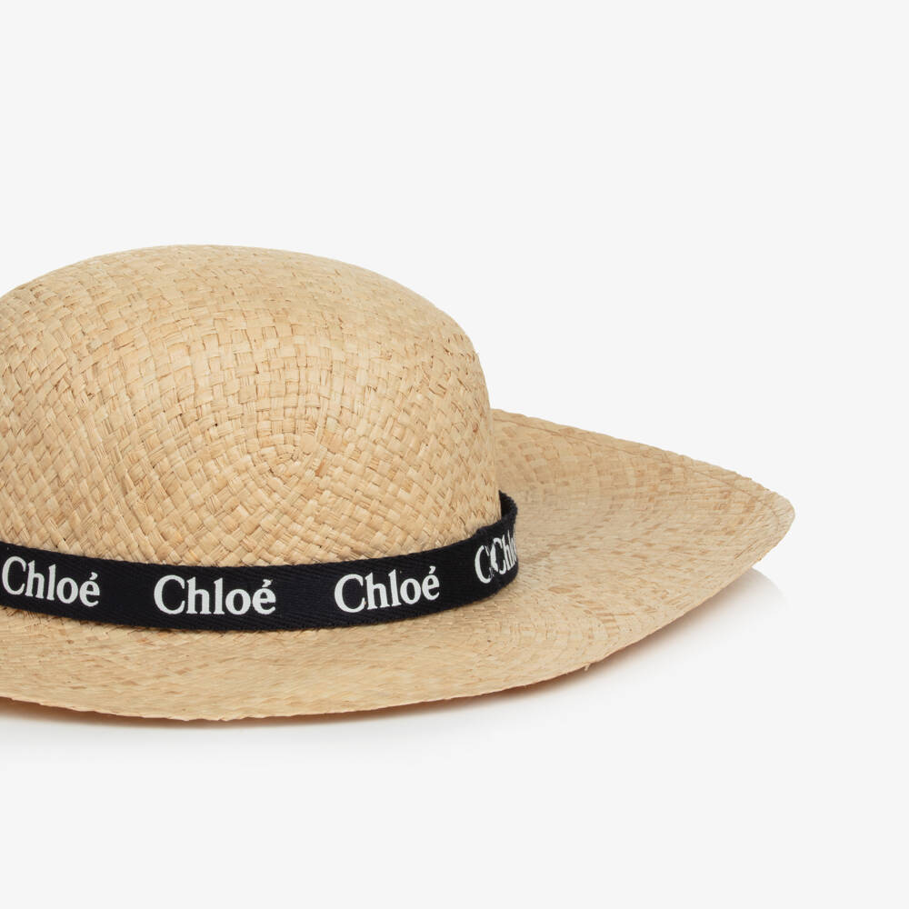 Chloé-Girls Natural Straw Sun Hat | Childrensalon Outlet