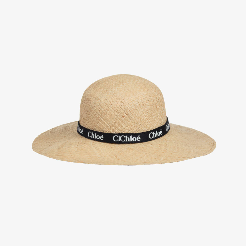 Chloé-Girls Natural Straw Sun Hat | Childrensalon Outlet