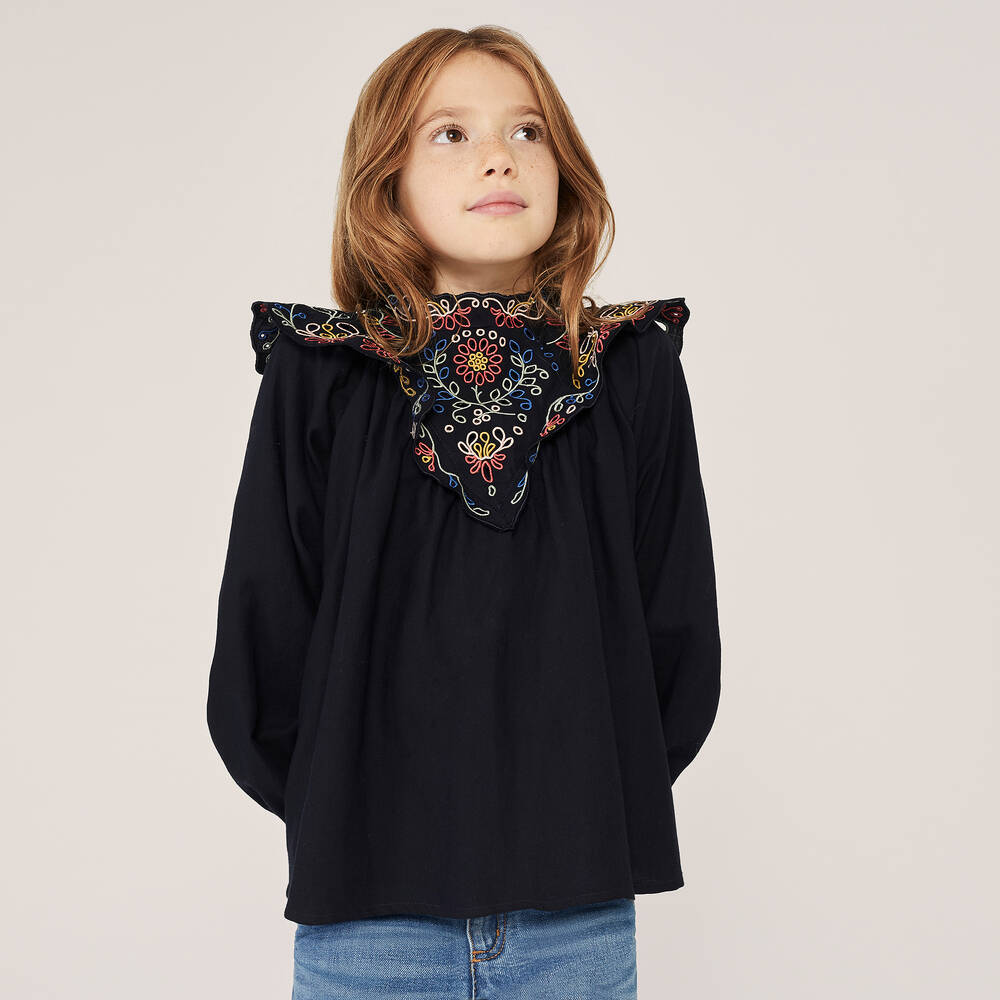 Chloé-Синяя блузка для девочек | Childrensalon Outlet