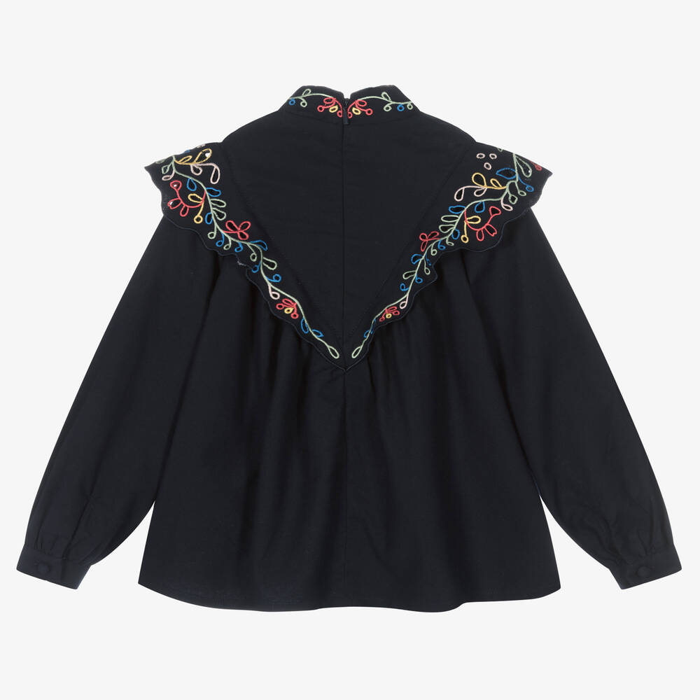 Chloé-Синяя блузка для девочек | Childrensalon Outlet