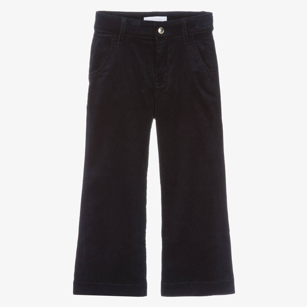 Chloé - Girls Navy Blue Corduroy Trousers | Childrensalon