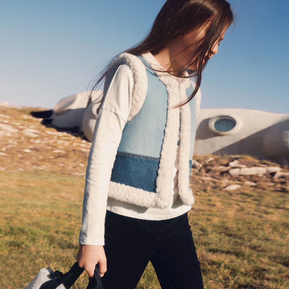 Chloé-Girls Navy Blue Corduroy Trousers | Childrensalon Outlet