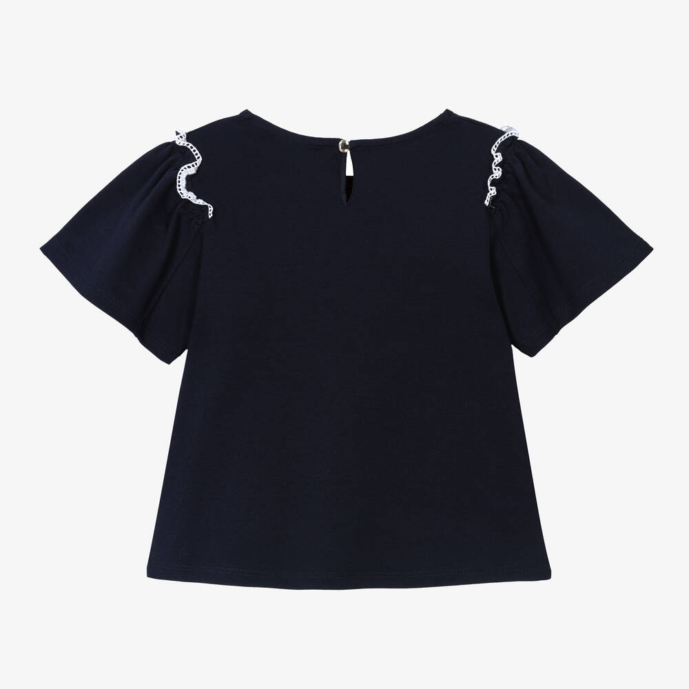 كلوي-تيشيرت قطن لون كحلي للبنات | Childrensalon Outlet